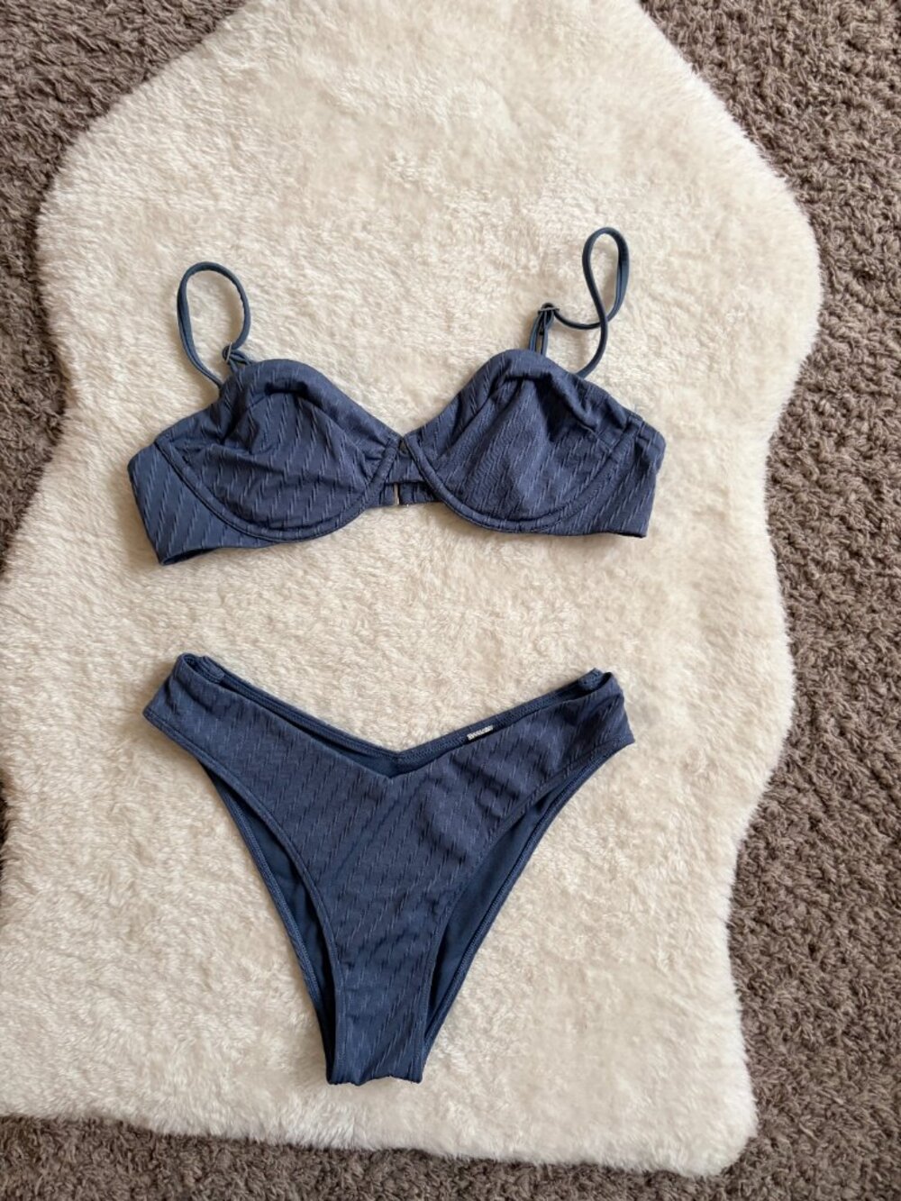 Abercrombie & Fitch blue Bikini set, cheeky bottom, bralette top, both size S